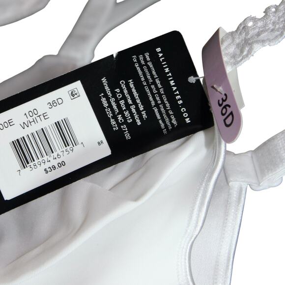 Bali Intimates White Bra w Lace 36D NWT - Picture 3 of 3